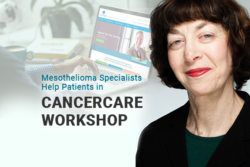 CancerCare Workshop moderator and person on a laptop